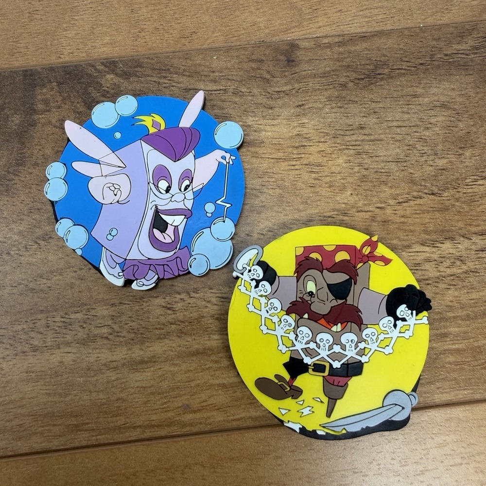 Vintage 1994 The Pagemaster 3D Rubber Magnets Fantasy Adventure *Flaw* RARE